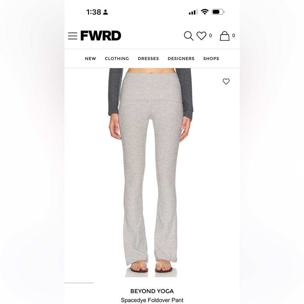 Beyond Yoga Foldover Pant Silver Mist (L)